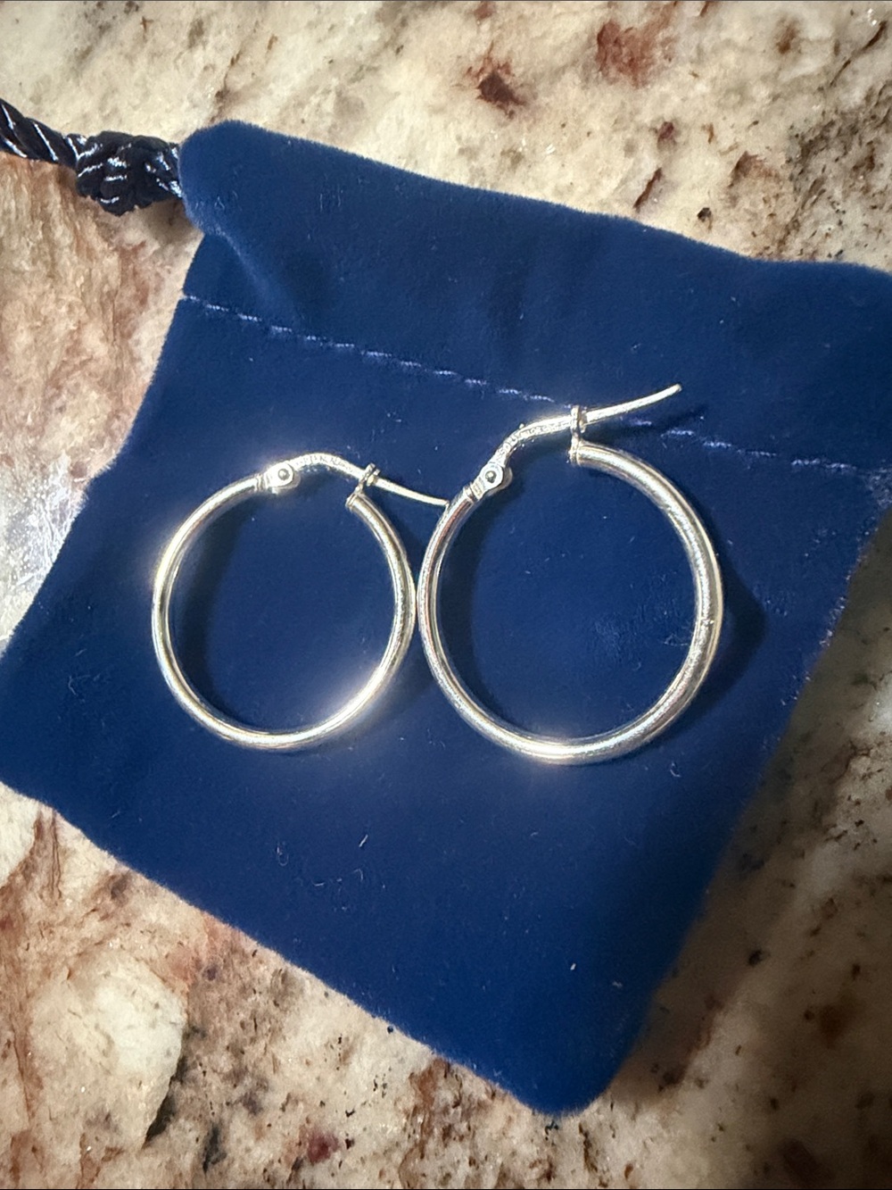 Milor 950 silver Hoop Earrings - Polished Gold Tone